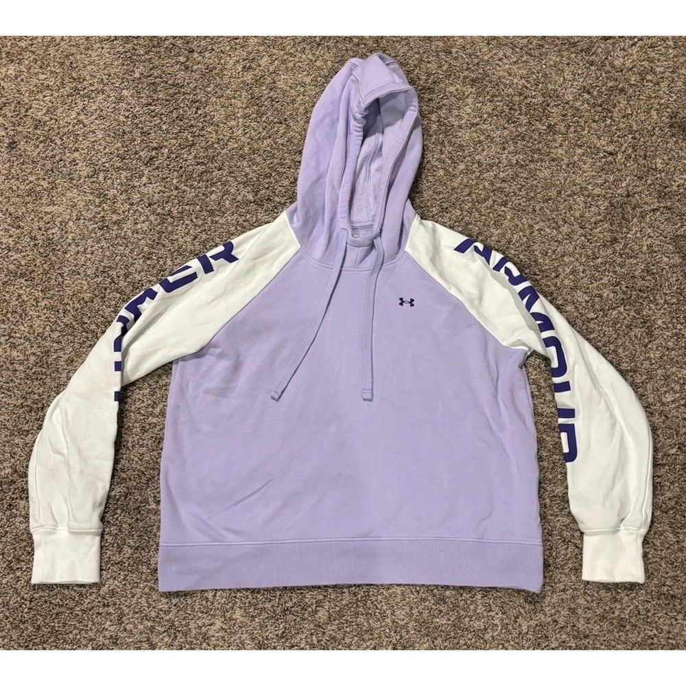 Under Armour Women's Medium Purple And White Hoodie Pullover Fleece Sweatshirt